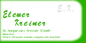 elemer kreiner business card